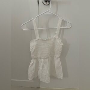 XS white eyelet embroidered blouse